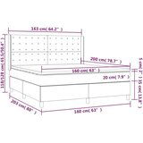  Krevet s oprugama i madracem crni 160x200 cm od tkanine | shoptok.hr