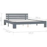  Posteljni okvir siv iz trdne borovine 160x200 cm, (20645348) | Shoptok.si