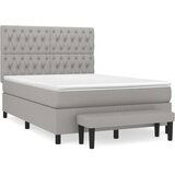  Krevet s oprugama i madracem svjetlosivi 140x190 cm od tkanine | shoptok.hr