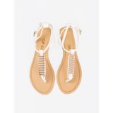 Shelvt White flip-flops with gold decoration | shoptok.hr