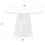 White Label Okrogla jedilna miza s kamnito mizno ploščo ø 115 cm Almira – | Shoptok.si