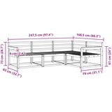  Set vanjskih sofa 4 pcs Bijela 247,5 x 168,5 x 73 cm | shoptok.hr