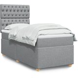  Okvir kreveta s oprugama i madrac svjetlosivi 90x200cm tkanina | shoptok.hr