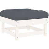 Maison Chic Vrtni stolček - Vrtni stoli za noge z blazino bela trdna borovina JS1003, (21877660) | Shoptok.si