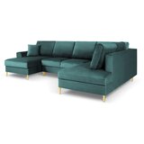 Cosmopolitan Design Petrolej zelena baršunasti sklopiva/s prostorom za odlaganje kutna garnitura (s desnim kutom/u obliku slova "U") Kyoto – | shoptok.hr
