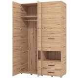 Mömax omara za oblačila leon, barva hrasta, š. 128 cm | Shoptok.si