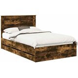  Krevetna konstrukcija s ladicama Dimljeni hrast 120 x 190 cm | shoptok.hr