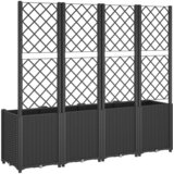  Vrtna sadilica s rešetkom crna 160 x 40 x 140 cm PP | Eponuda.ba