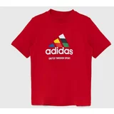 Adidas Otroška bombažna kratka majica TIRO NATIONS T rdeča barva, IY8127