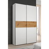 CARRYHOME omara z drsnimi vrati, bela, barve hrasta | Shoptok.si