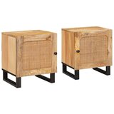  Nočna omarica 2 pcs Naravna 40 x 33,5 x 46 cm Masiven les manga, (5000107095) | Shoptok.si