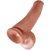 King Cock 15 - ogroman dildo s testisima i s podlogom (38 cm) - tamno prirodne boje | shoptok.hr