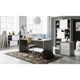 CARRYHOME REGAL 140/87/35,6 cm siva, bela, visoki sijaj | Shoptok.si