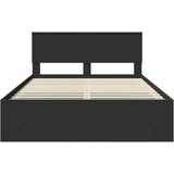  Krevetna konstrukcija Crna 160 x 200 cm Konstruirano drvo | shoptok.hr
