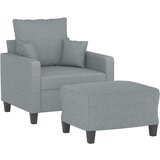 vidaXL Fotelja s tabureom svjetlosiva 60 cm od tkanine | shoptok.hr