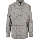 Urban Classics Plus Size Long Oversized Checked Greyish Shirt grey/black Cene