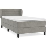 Maison Chic Box spring postelja - Vzmetna postelja z vzmetnico svetlo siva 80x200 cm žamet SL7820, (21906988) Cene