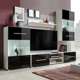vidaXL Crni set ormarića za dnevni boravak za TV sa LED rasvjetom