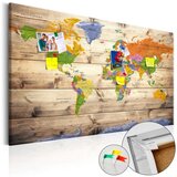  Slika na plutenoj podlozi - Map on wood: Colourful Travels [Cork Map] 120x80 | shoptok.hr