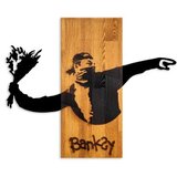 WALLXPERT Zidna dekoracija Banksy - Bacač cvijeća, 69x58x3 cm, Crna | Eponuda.ba