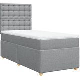 vidaXL Box spring postelja z vzmetnico svetlo siva 90x190 cm blago, (21291617) | Shoptok.si