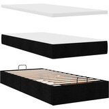 vidaXL Otomanski posteljni okvir z vzmetnico črn 90x200 cm blago | Shoptok.si