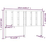  Uzglavlje za krevet crni 155,5 x 4 x 100 cm od masivne borovine | Eponuda.com