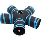  Tunel za mačke s 5 smjerova crno-plavi 25 cm poliesterski | shoptok.hr