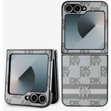 Dkny PU Leather Checkered Pattern and Stripe Zadní Kryt pro Samsung Galaxy Z Flip 6 Beige Ovitek za telefon Vijolična | Shoptok.si