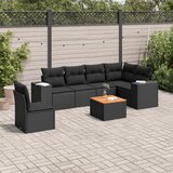  7-dijelni set vrtnih sofa od poliratana s jastucima crni | shoptok.hr
