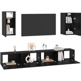 TV Kabinet za Zid 3 pcs 100 x 30 x 30 cm Crni hrast | shoptok.hr