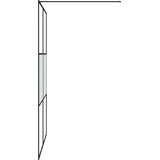 Pregrada za tuš crna 140 x 195 cm s napola mutnim staklom ESG | shoptok.hr