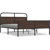 Metalni Kovinski posteljni okvir brez vzmetnice rjavi hrast 150x200 cm, (21610430) | Shoptok.si