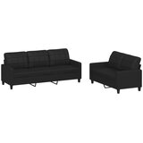  2-dijelni set sofa s jastucima crni od umjetne kože | shoptok.hr