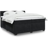 vidaXL Krevet s oprugama i madracem crni 200x200 cm baršunasti | shoptok.hr