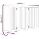 vidaXL Vrata za pse zložljiva 3 paneli črna 150 cm topolovina | Shoptok.si