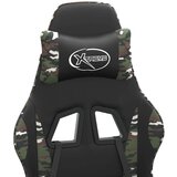  Igraća stolica s osloncem za noge crno-maskirna od umjetne kože | shoptok.hr