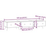 TV omarica Dimljen hrast 147 x 34,5 x 30 cm Inženirski les, (5000210605) | Shoptok.si