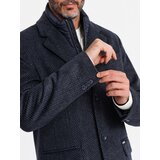 Ombre Unzipped men's wool coat - navy blue | Eponuda.ba