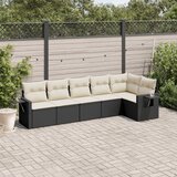 vidaXL 6-dijelni set vrtnih sofa s jastucima crni od poliratana | shoptok.hr