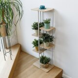 Kondela Stojalo za rože, bela/hrast sonoma, LEDOR TIP 2 | Shoptok.si