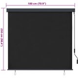 Rolo zavjesa Antracit 180 x 250 cm Tkanina i aluminij | shoptok.hr