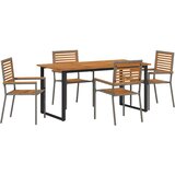  Vrtni set za objed 5 kom. Siva Čvrsto drvo akacije | shoptok.hr
