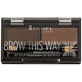 Rimmel London Brow This Way paletka za obrvi 2,4 g odtenek 003 Dark Brown za ženske | Shoptok.si