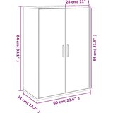 VidaXL Komoda bela 60x31x84 cm inženirski les Slike