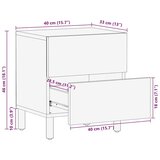 vidaXL Noćni ormarići 2 kom smeđi 40x33x46 cm Puno drvo Mango | shoptok.hr