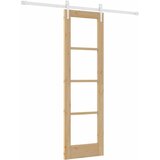  Klizna vrata 61 x 198,5 cm Masivna borovina i staklo Prirodna | shoptok.hr