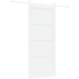 vidaXL klizna vrata s hardverskim setom Bijela 93x211 cm Čvrsti bor | shoptok.hr