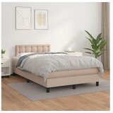  Box spring postelja z vzmetnico kapučino 120x200cm umetno usnje | Shoptok.si
