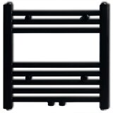 vidaXL kupaonski radijator za ručnike s prečkama ravni crni 480 x 480 mm | shoptok.hr